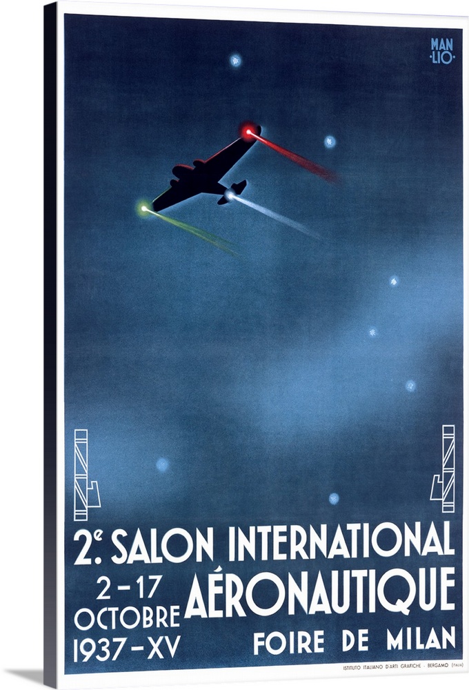 Salon International Aeronautique, Vintage Poster, by Manlio