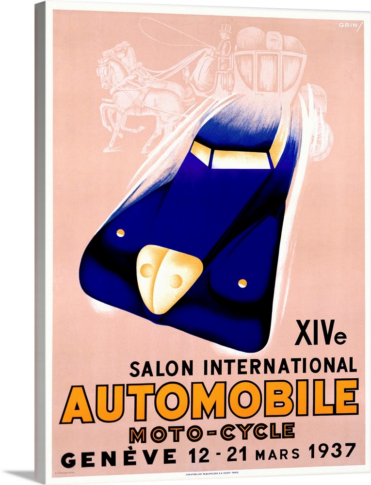 Salon International, Automobile, Vintage Poster