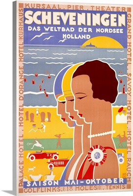 Scheveningen, Vintage Poster, by Louis Christian Kalff