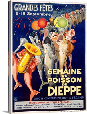 Semaine du Poisson de Dieppe, Vintage Poster, by Rene Jeandot