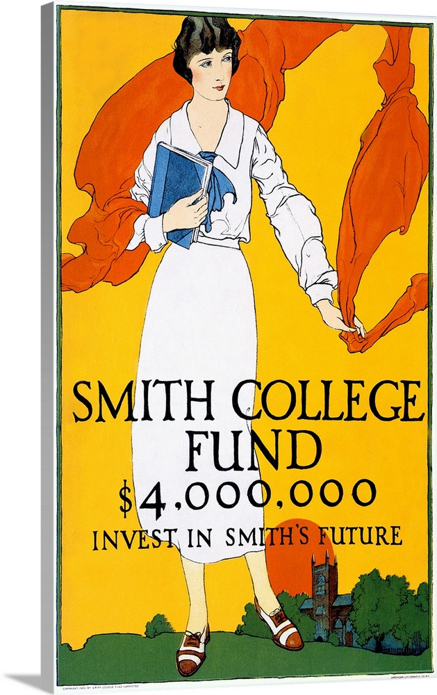 Smith College Fund, Invest in Smiths Future, Vintage Poster