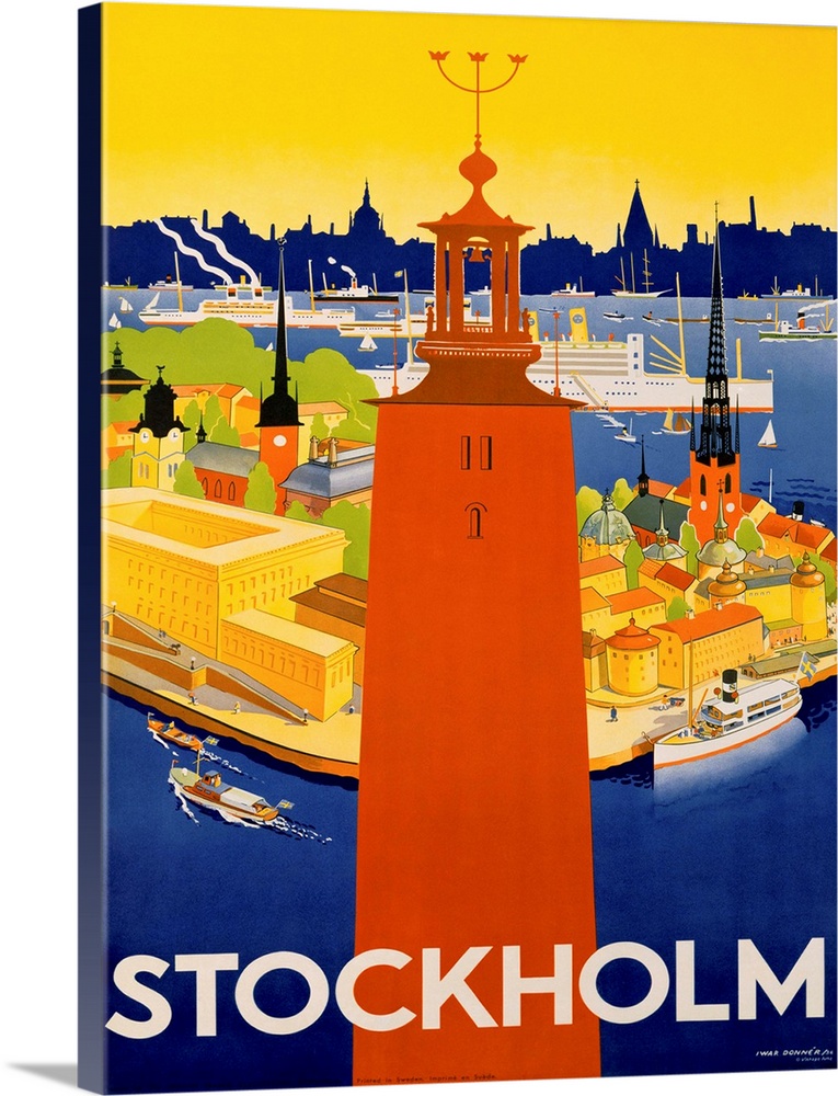 Stockholm Travel Vintage Advertising Poster