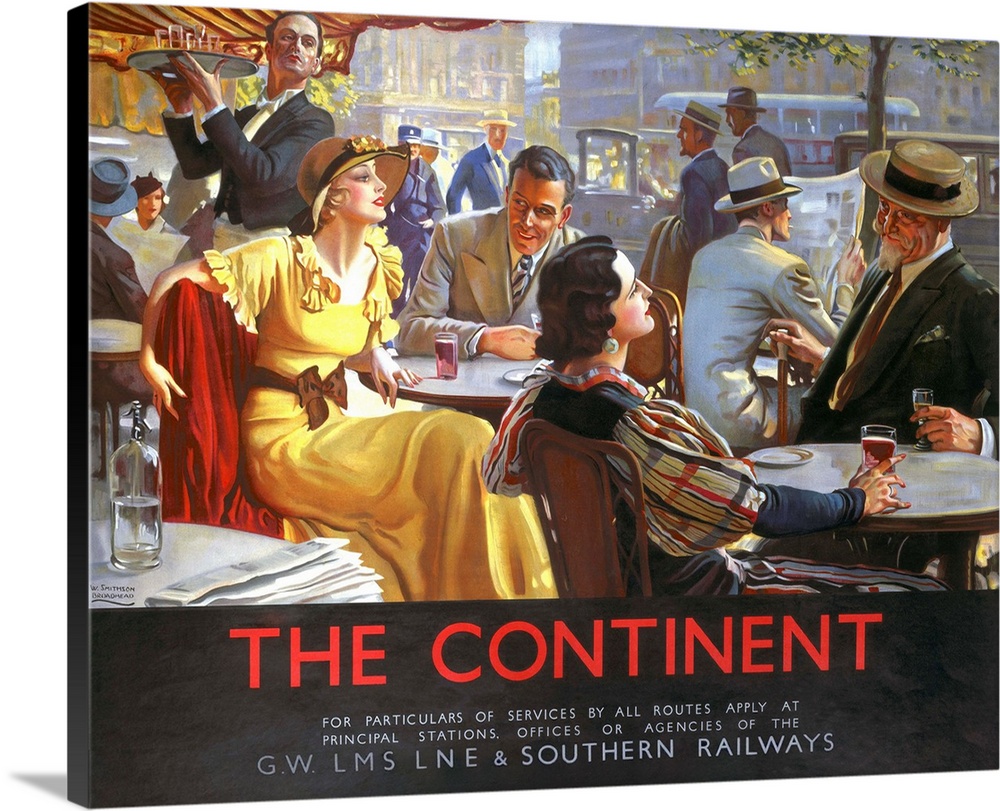 The Continent Cafe Vintage Advertising Poster