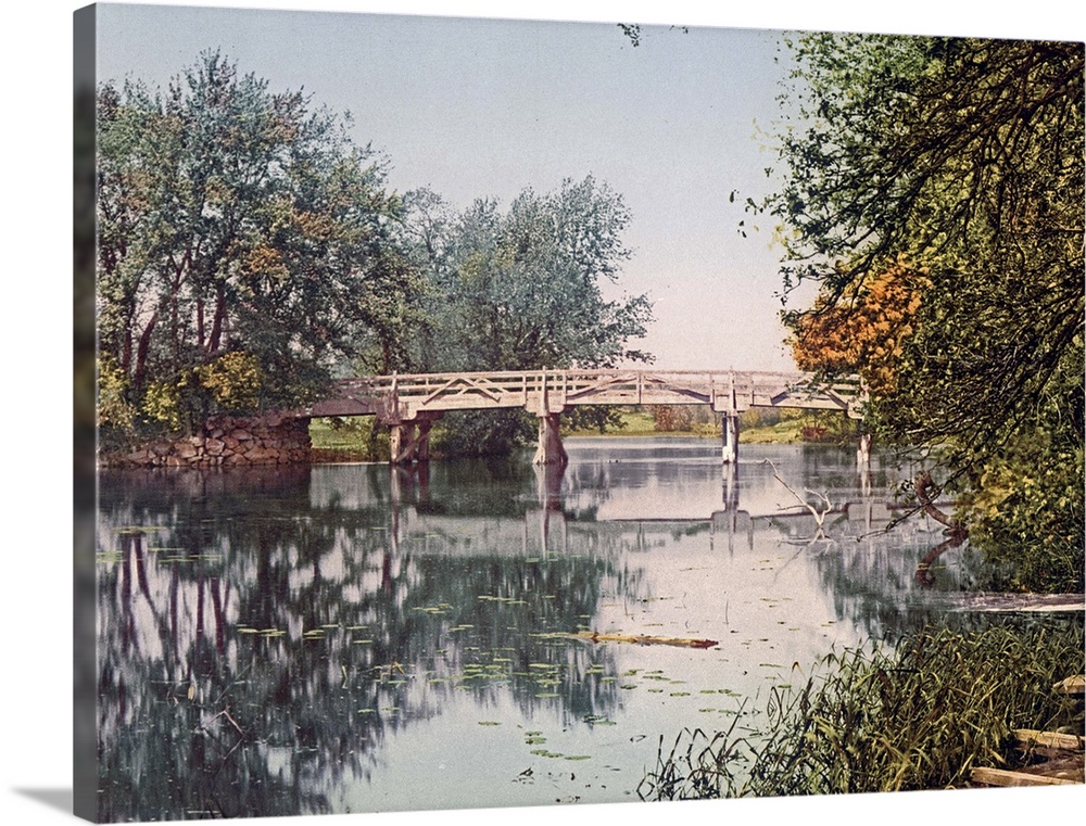 The Old Bridge Concord Massachusetts Vintage Photograph