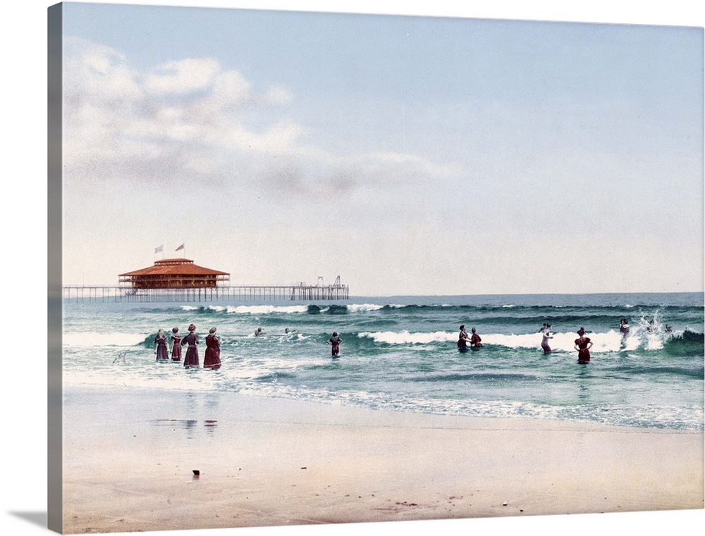 The Surf at Old Orchard Maine Vintage Photograph