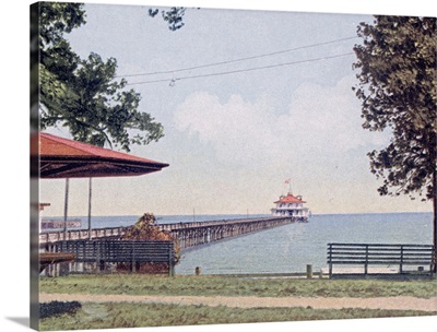 The Yacht Club Pier Monroe Park Mobile Alabama Vintage Photograph