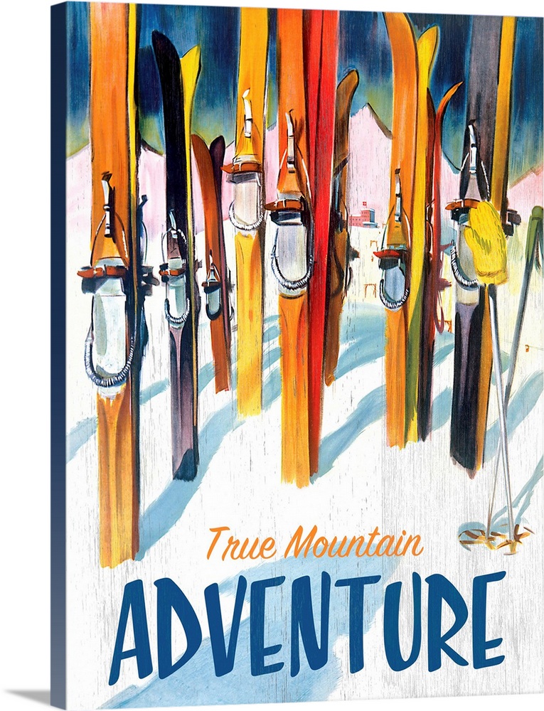 True Mountain Adventure Vintage Advertising Poster