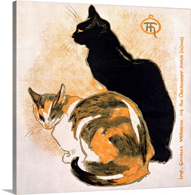Two Cats, Vintage Poster, by Theophile Alexandre Steinlen
