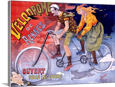 Velodrome de Rennes, Vintage Poster, by Menard