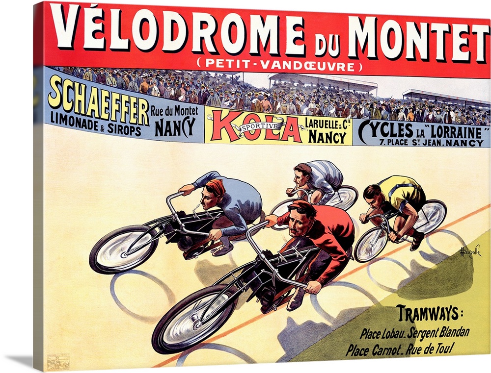 Cycling Velodrome Racing Vintage Bicycle Poster Print 