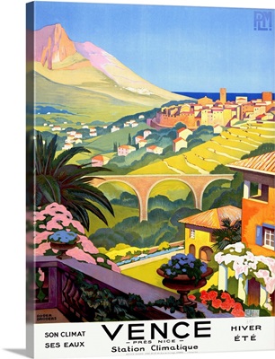 Vence, Station Climatique, Vintage Poster, by Roger Broders