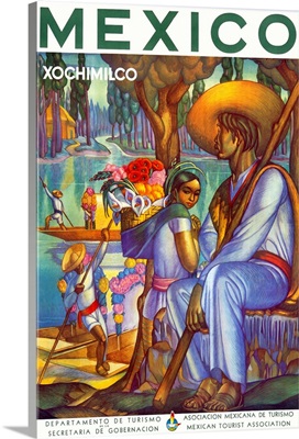 Visit Mexico, Xochimilco, Vintage Poster