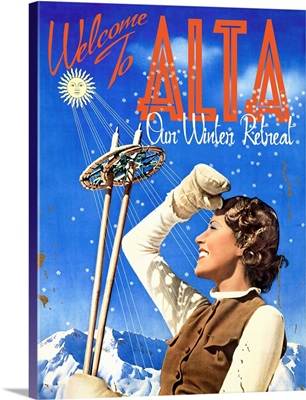 Welcome To Alta Vintage Advertising Poster