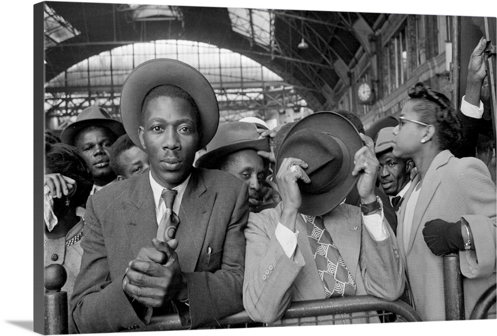 West Indian immigrants arrive at Victoria Station, London, after their journey from Southampton Docks  Original Publicatio...