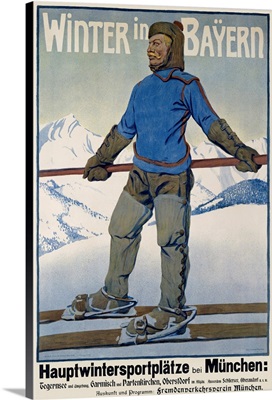 Winter in Bayern, Vintage Poster, by Erler