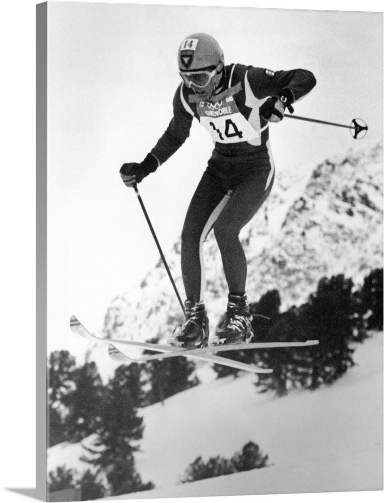 9 FEB 1968:  JEAN-CLAUDE KILLY IN ACTION DURING THE DOWNHILL SKIING AVENT AT THE WINTER OLYMPICS IN GRENOBLE  KILLY RETAIN...