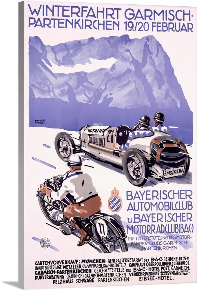 Winterfahrt Garmisch, Partenkirchen February, Vintage Poster, by Alfred Hierl