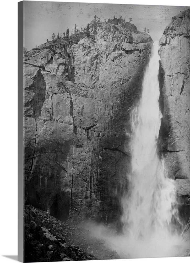 circa 1870:  The Upper Yosemite Fall in Yosemite Park, California