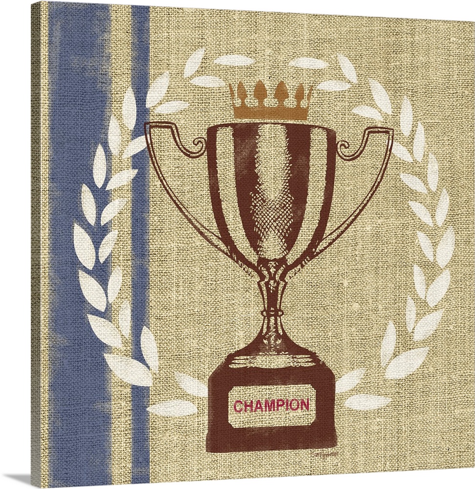 Artistic vintage champion cup emblem.