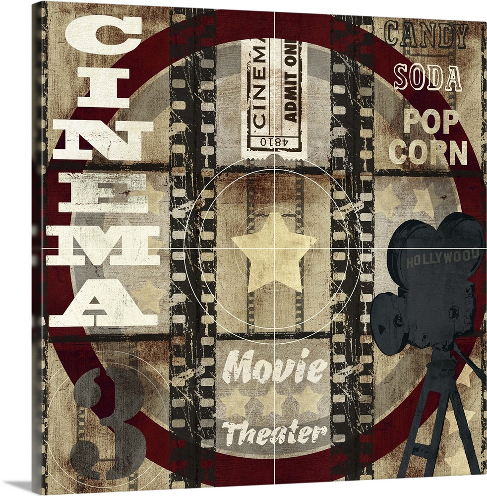 Hollywood inspired artwork perfect for any home theater.