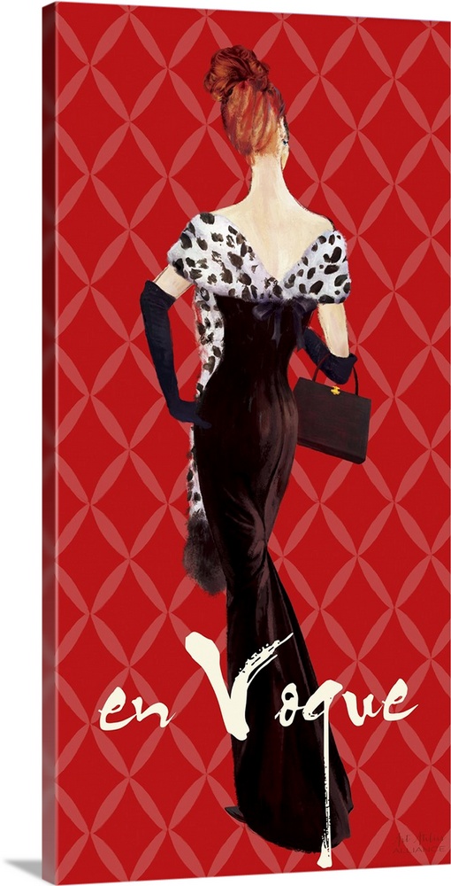 Home decor artwork of a vintage inspired fashion advertisement.