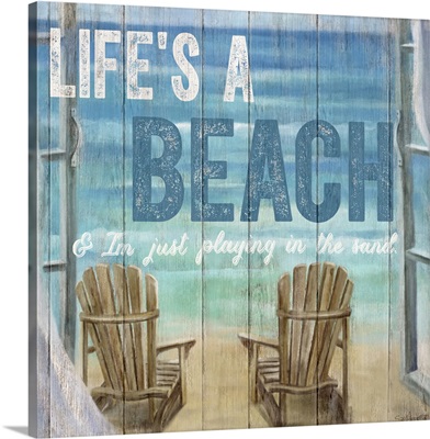 Life's A Beach Weathered Wood Sign