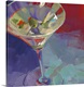 image thumbnail of Contemporary painting of a cocktail against a dark blue background.