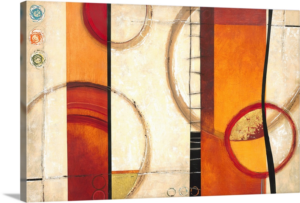 Contemporary abstract home decor artwork using warm earthy tones and geometric shapes.
