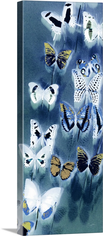 Vibrant blue butterfly art that makes a great addition to any home.