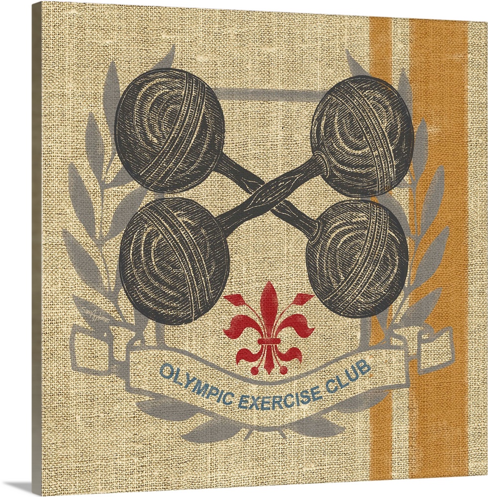 Artistic vintage exercise club emblem.