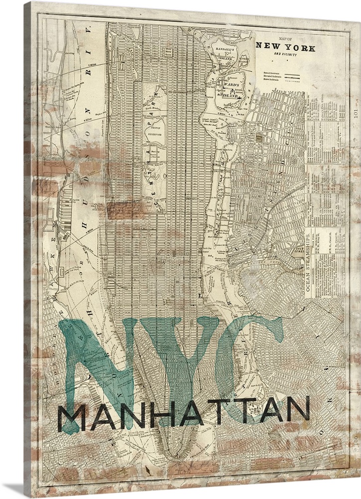 Reclaimed New York City Map