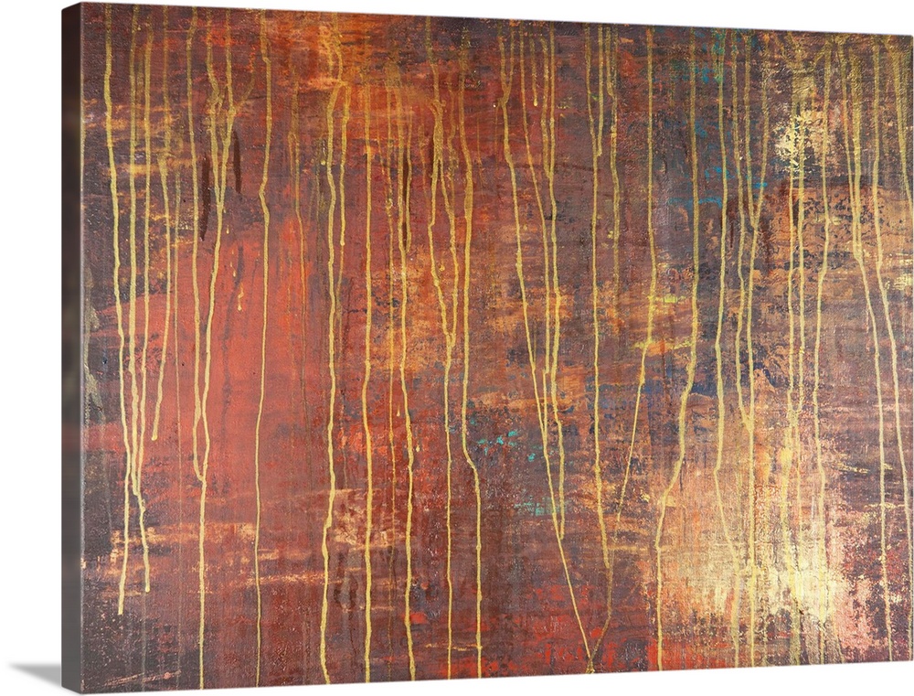 Contemporary abstract painting resembling rust.