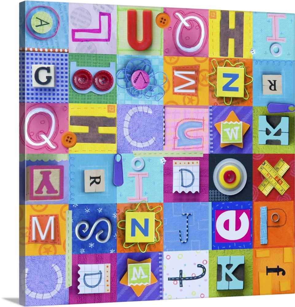 Decorative children?s artwork of the alphabet.�