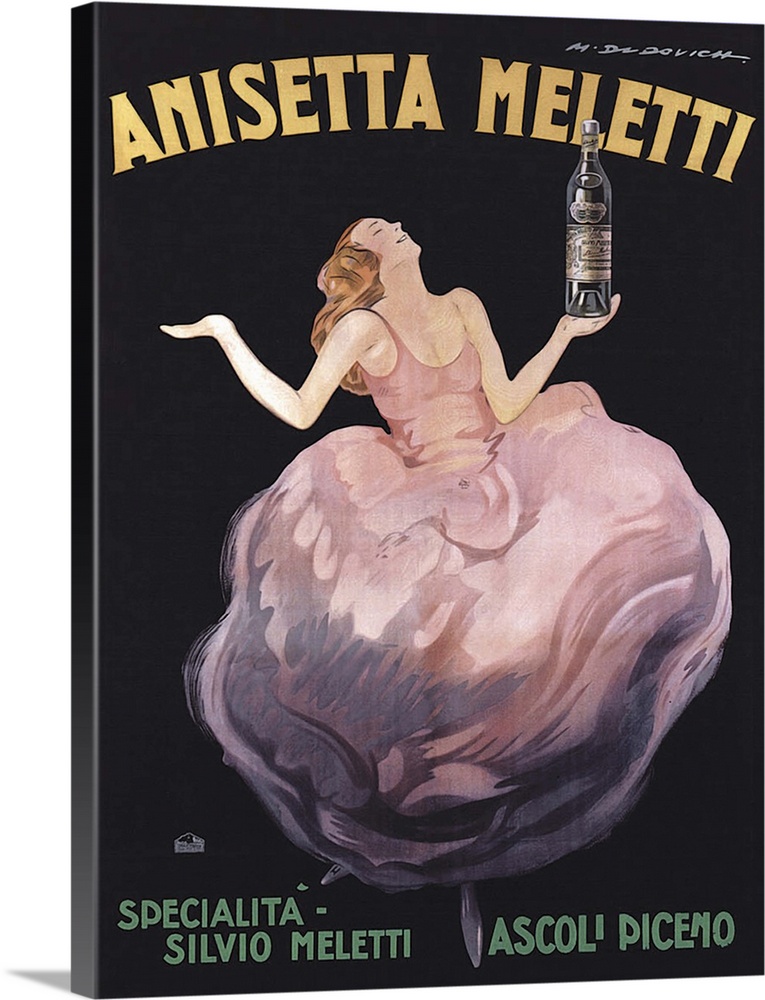 Vintage poster advertisement for Anisette Dudov.