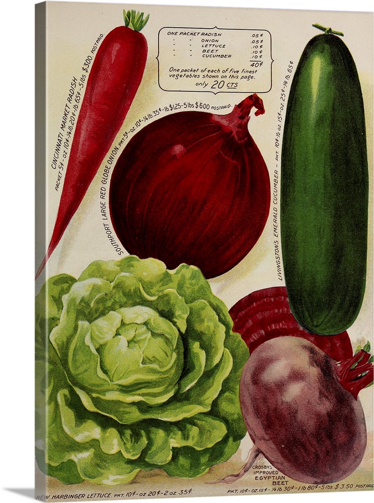 Vintage poster advertisement for Annual Of True Blue Veggies.