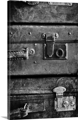 Antique Luggage Suitcases BW