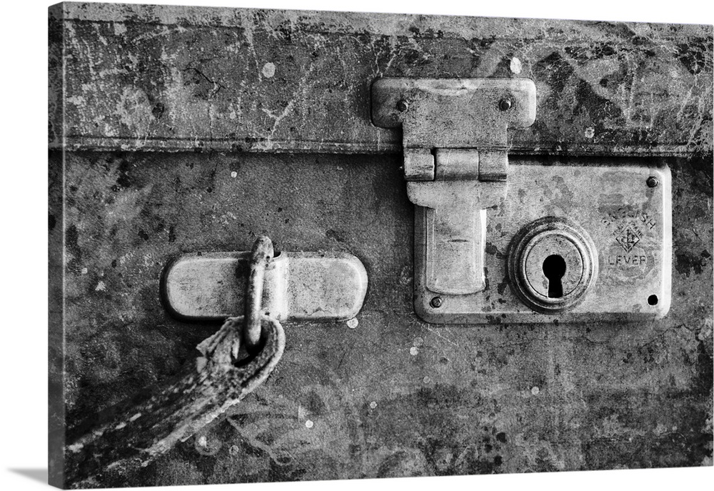 Antique Suitcase Details BW