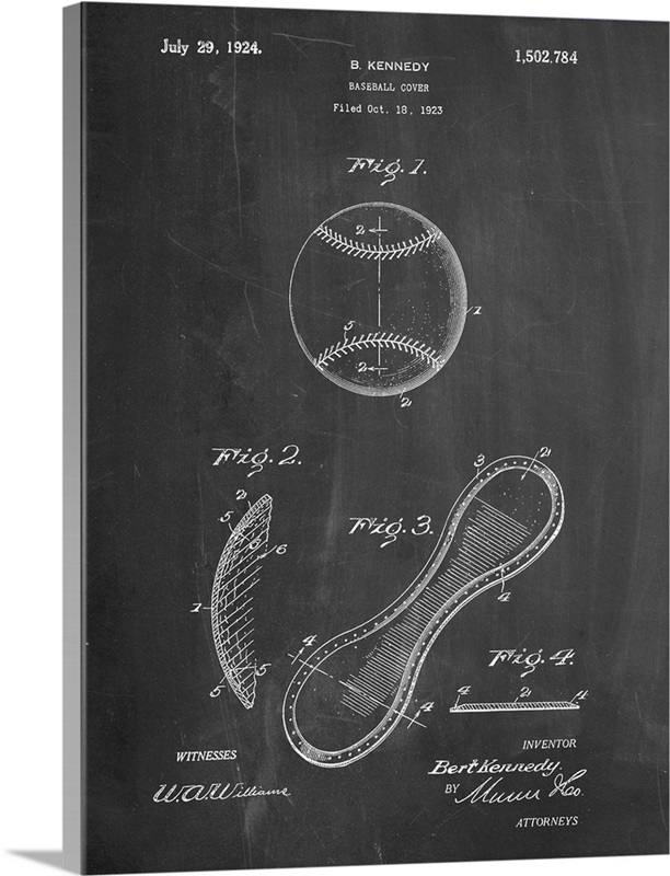 Baseball Cover Black Great Big Canvas