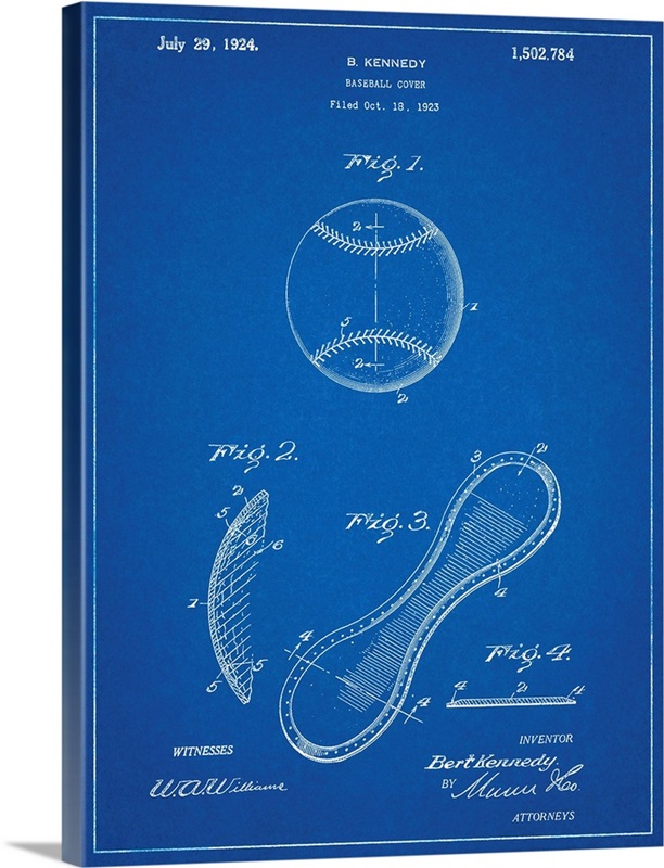 Baseball Cover Blue Great Big Canvas