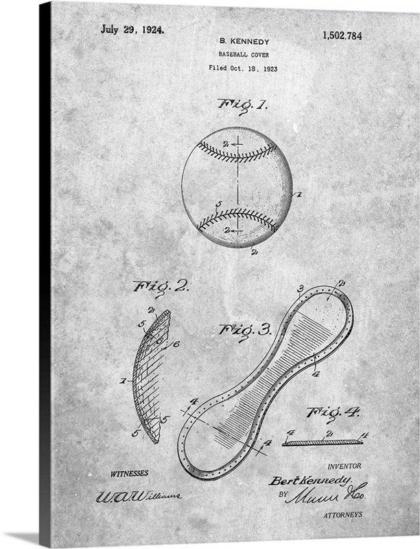 Baseball Cover Grey Wall Art, Canvas Prints, Framed Prints, Wall