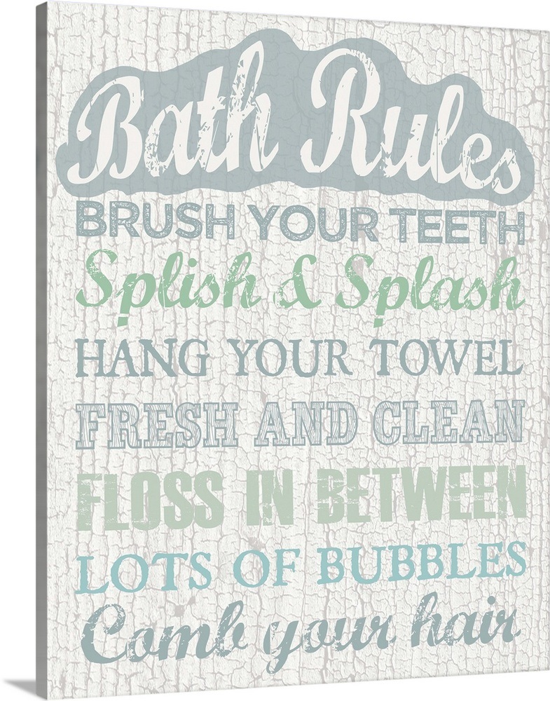 Bath Rules Wall Art, Canvas Prints, Framed Prints, Wall Peels | Great ...