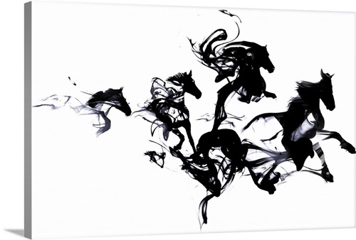 Black Horses Solid-Faced Canvas Print