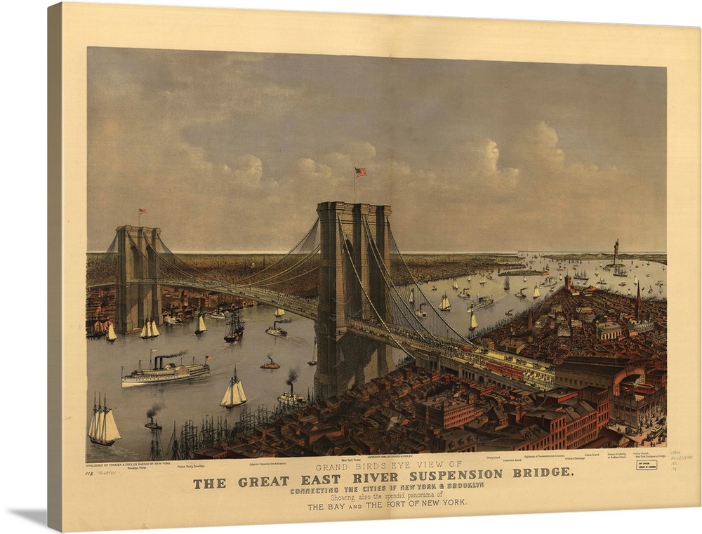 vintage The Great East River Suspension Bridge