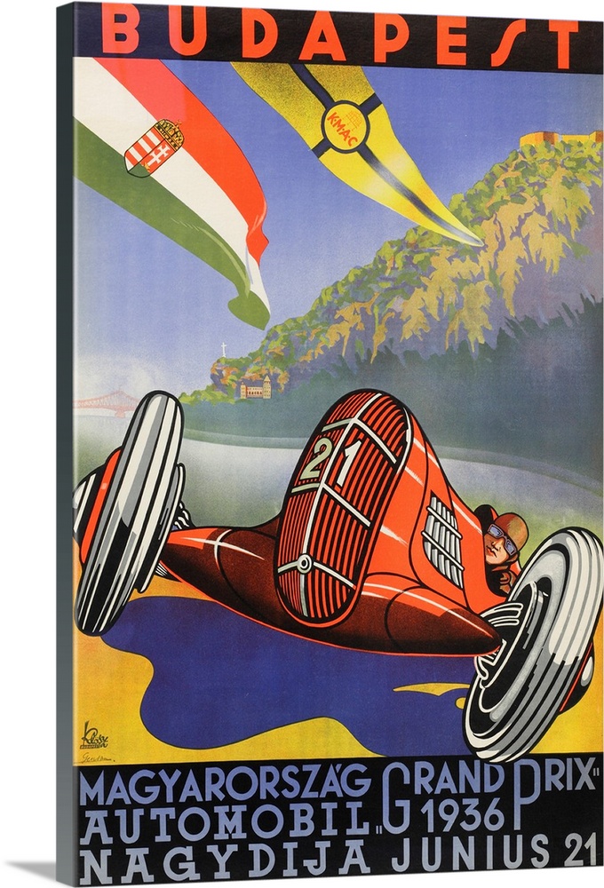 Vintage poster advertisement for Budapest.