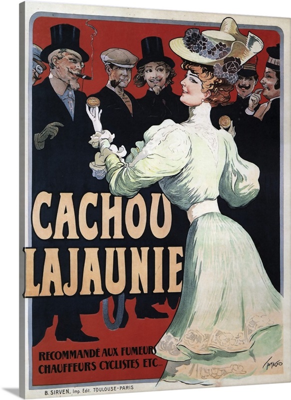 Cachou Lajaunie Vintage Licorice Advertisement Wall Art Canvas 