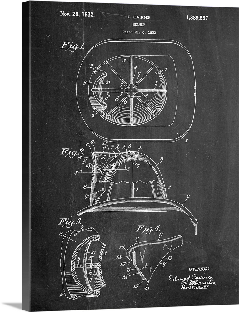 Black and white diagram showing the parts of a firefighter's helmet.