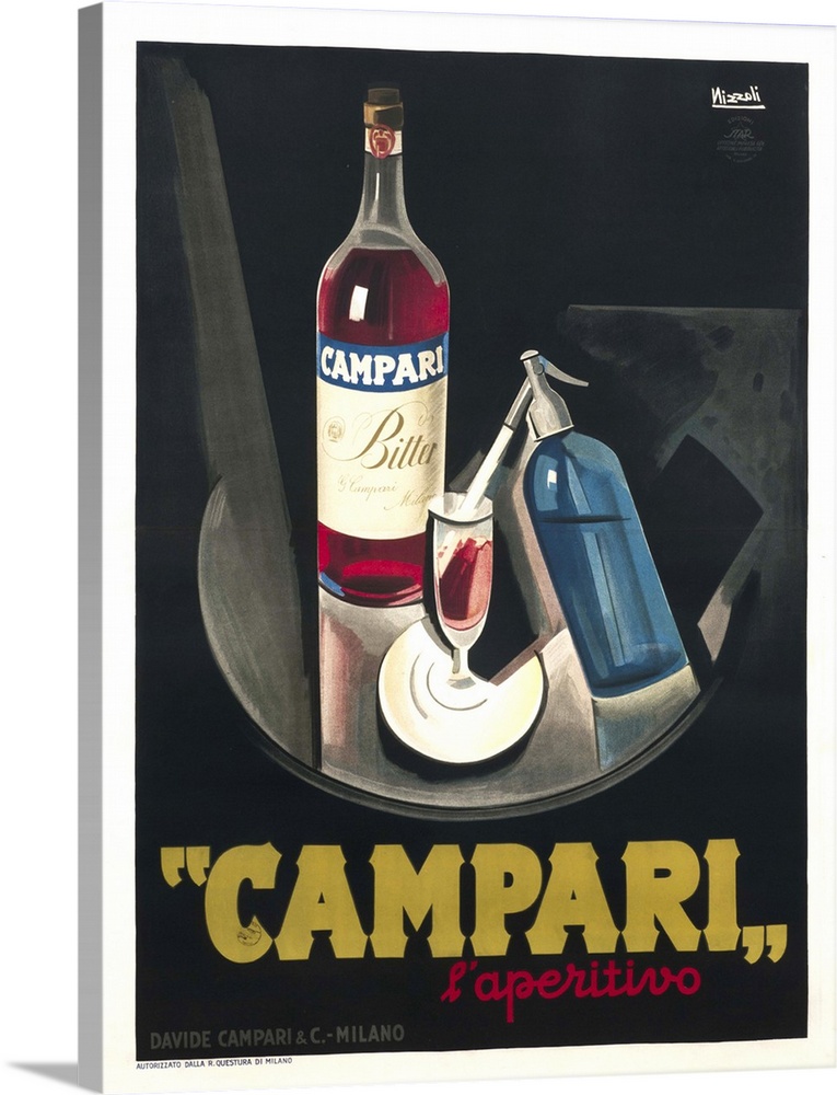 Vintage advertisement for Campari liqueur.