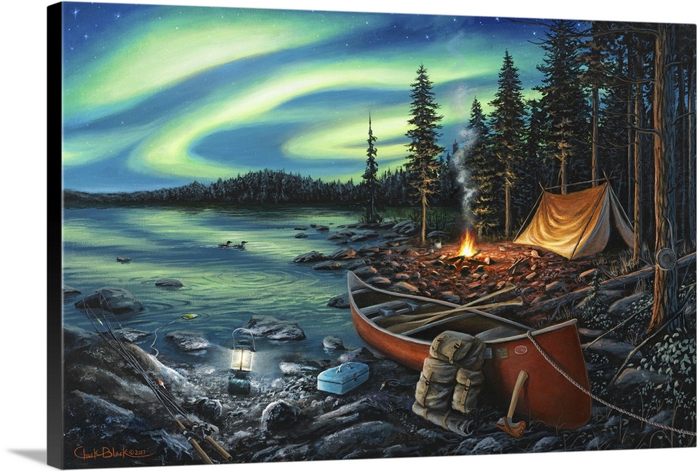 Trademark Fine Art Campfire Memories by Chuck Black, 16x24-Inch Canvas Wall Art