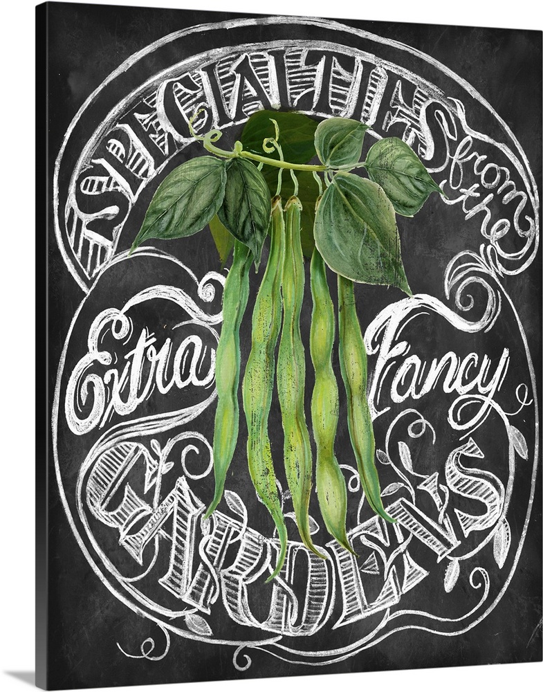 Chalkboard-style sign for fresh produce from the Farmer's Market.