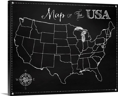 Chalkboard US Map